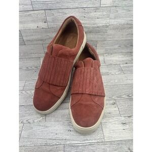 FRYE Suede Fringe Slip On Sneakers Women Rosewood Size 10M